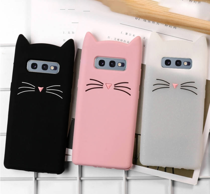 

3D Чехол для Samsung Galaxy S10 Plus (G975F) Котик с ушками и усиками, Разные цвета