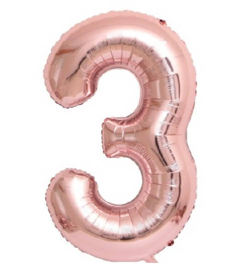 

Фольгированная цифра Slim STAR розовое золото "3" 30 "(76см) в упаковке