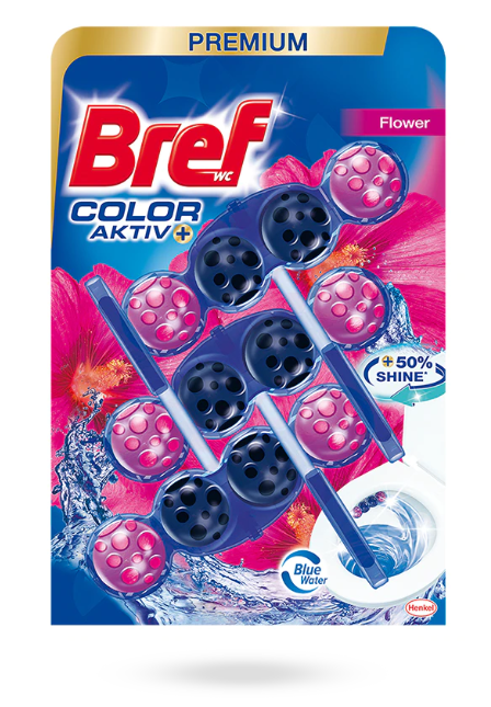 

Туалетный блок Bref Цветная вода Цветочная свежесть 3*50г