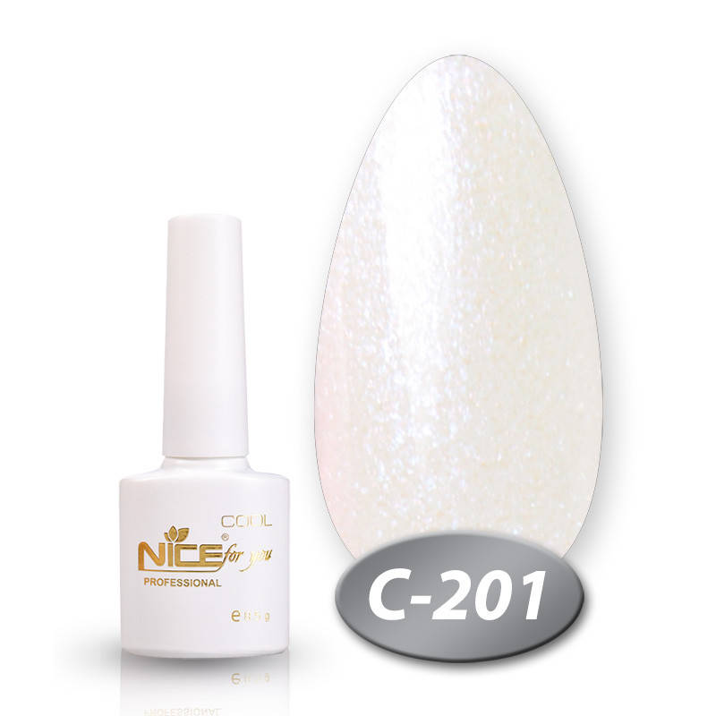 

Гель-лак Nice for you Cool C-201 искристо белый 8,5 мл