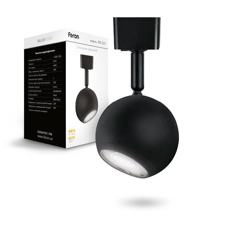 

Трековый светильник Feron ML331 GU10 черный (40136)
