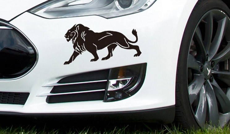 

Наклейки на бампер авто 3D TUNING STUDIO Лев 350х170х0.060мм=2штуки, Черный