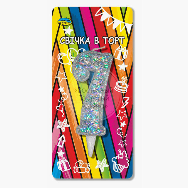 

Свечи-цифры - СЕРЕБРО - "7"