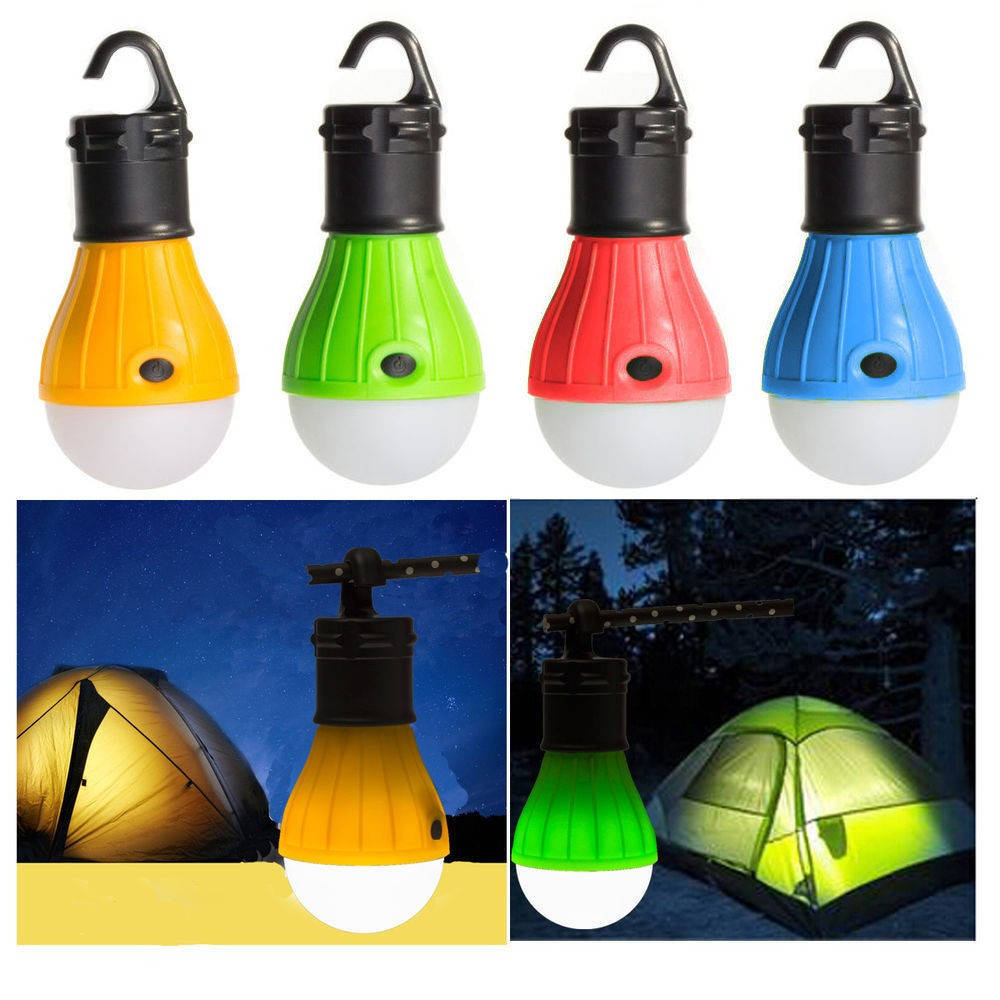 

Лампа с крючком для палатки кемпинг 3 LED фонарь на батарейках, Зелёный