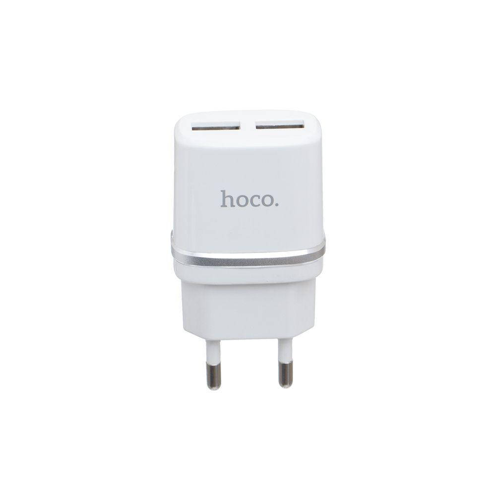 

Зарядное устройство Hoco C12 2.4A 2 USB с кабелем Lightning Белый