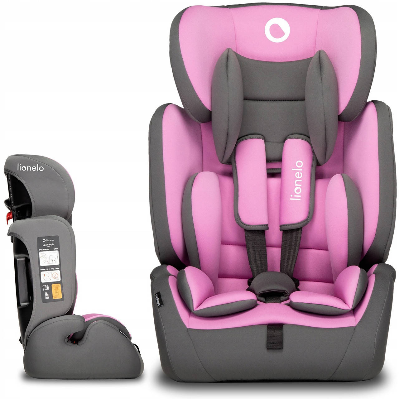 

Автокресло Lionelo LEVI 9-36 кг pink (Польша), Розовый