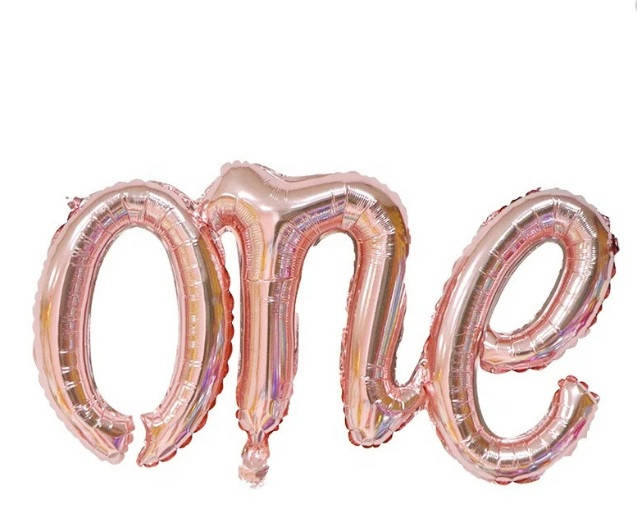 

Фольгированный надпись One розовое золото 104х42см Китай