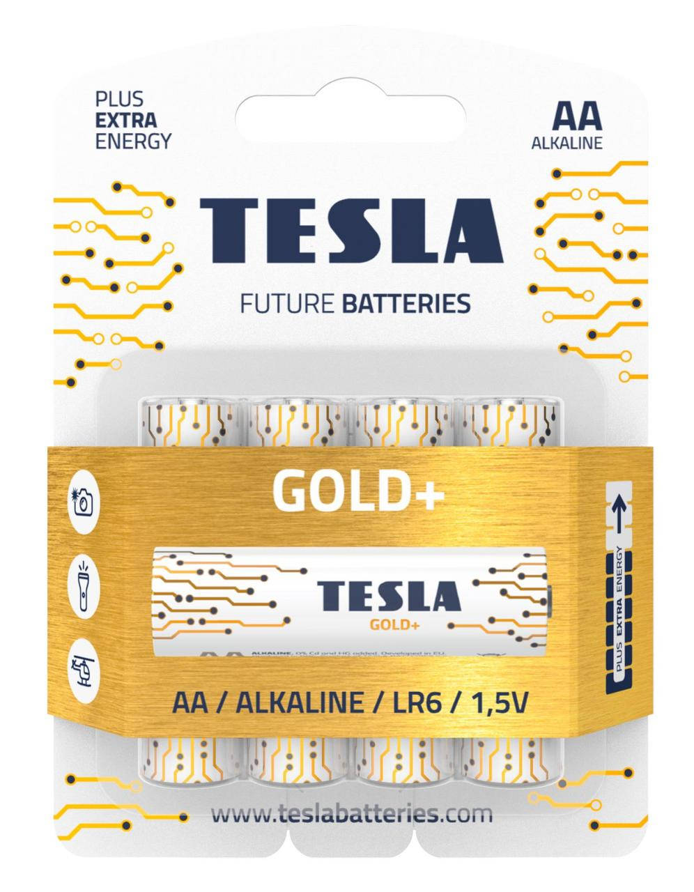 

Щелочные батарейки TESLA GOLD+ AA (LR06) 4 шт.