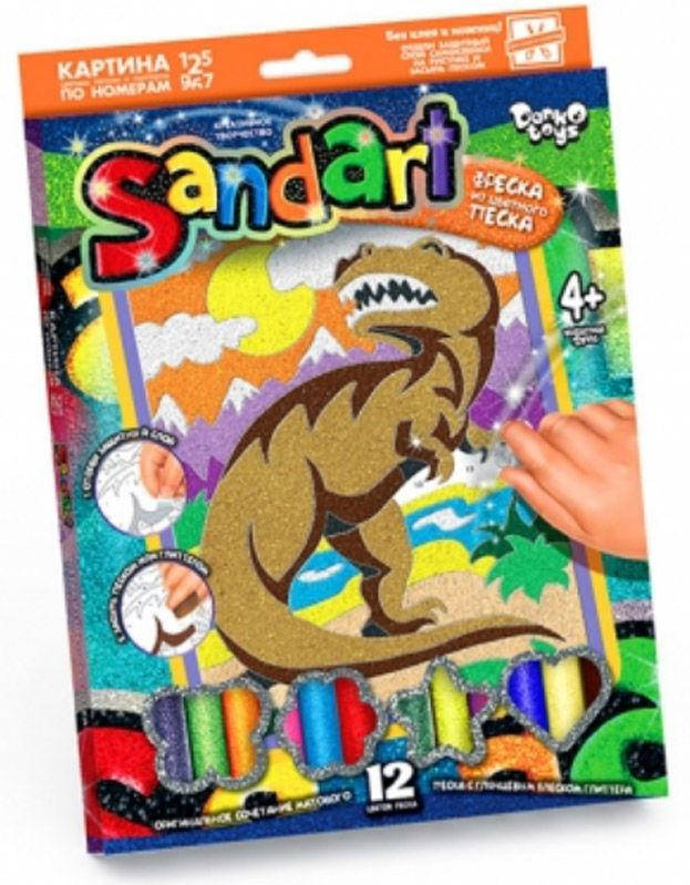

Набор для творчества DankoToys DT SA-01-08 Фреска Sand Art из песка, Дино Рекс
