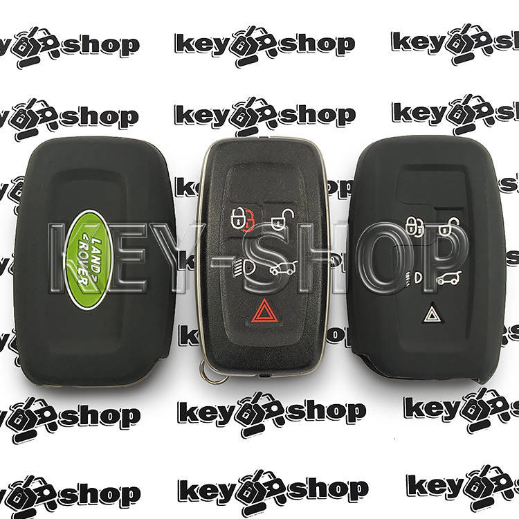 

Чехол (силиконовый) смарт ключа LAND ROVER (Ленд Ровер) (черный) 5 кнопок