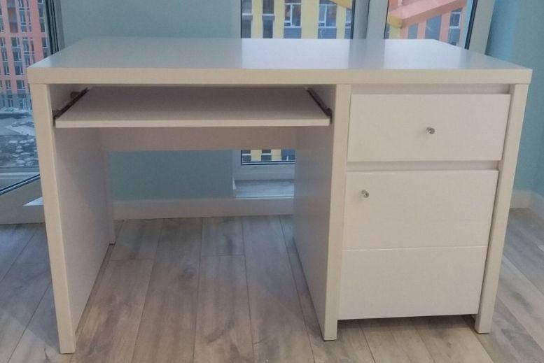 

Стол письменный BIU 1D1S 120 (B) Кристина Белый глянец