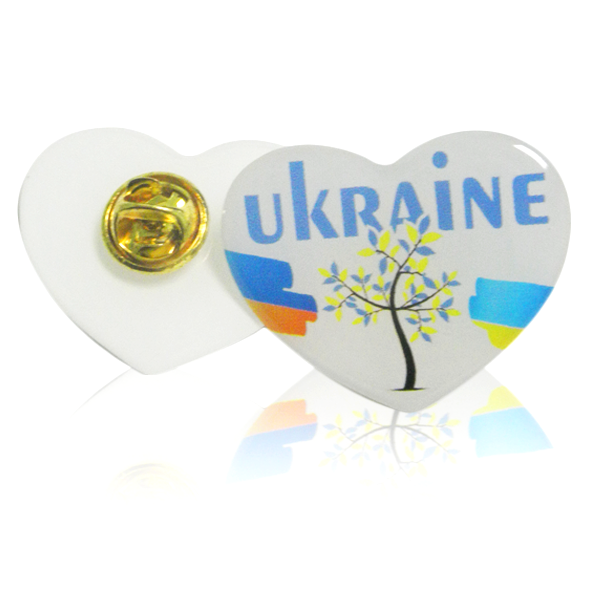 

Значок патриотический "Ukraine"- сердце