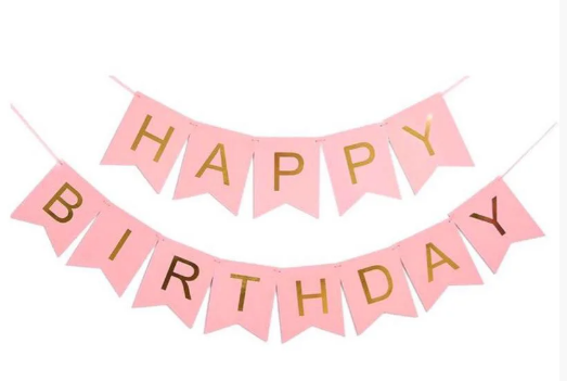 

Гирлянда "Happy Birthday", розовая