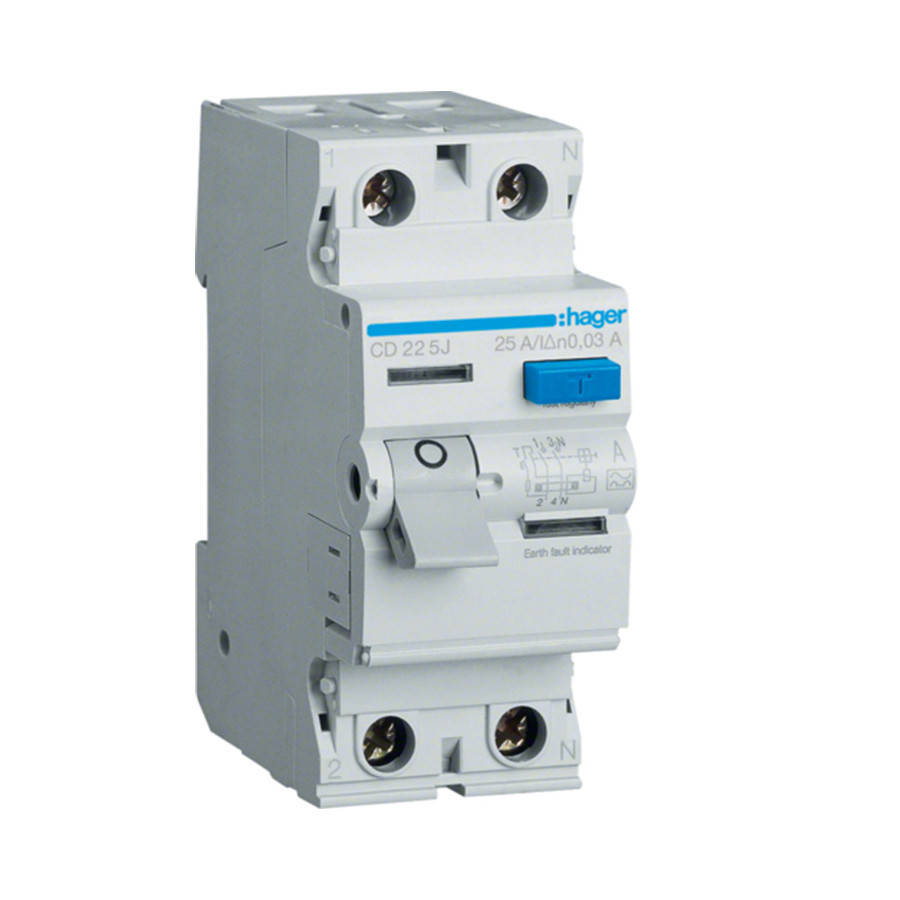 

УЗО (ПЗВ) Hager CD225J (2P 25A 30mA A)