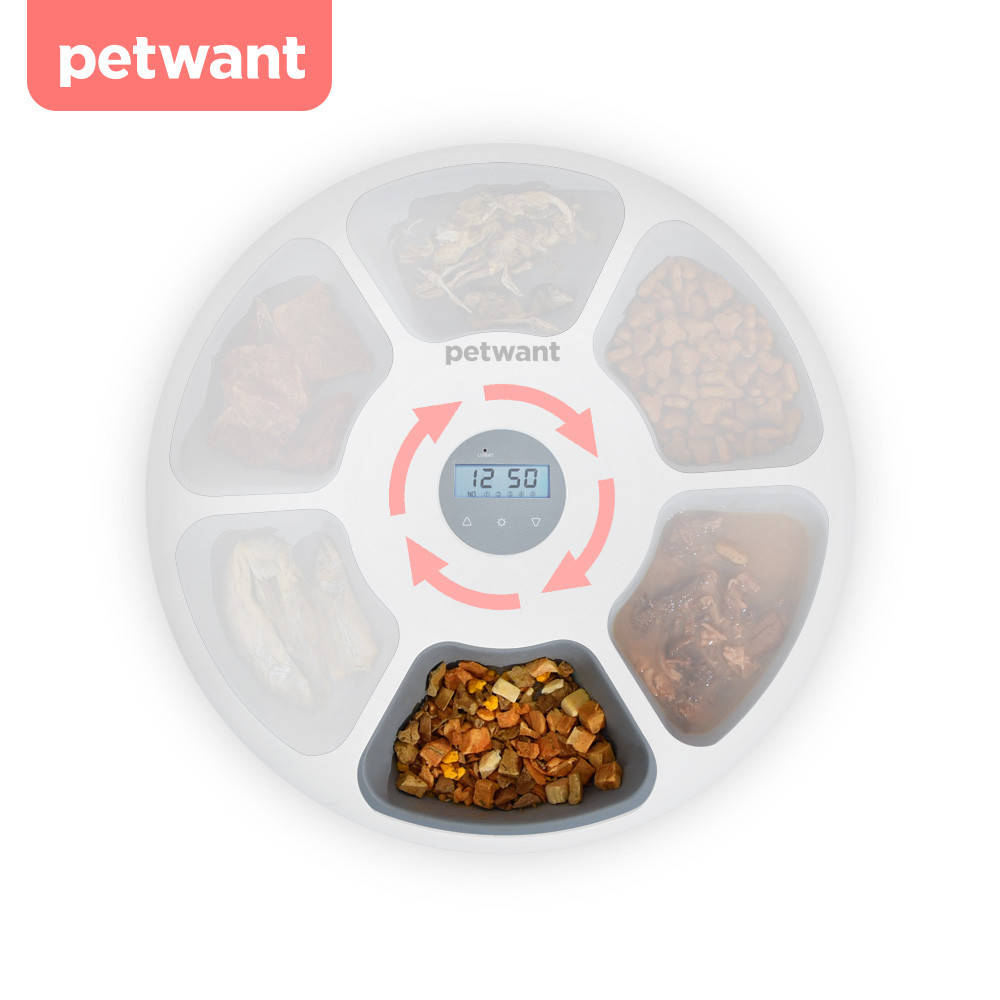 

Автоматическая кормушка для дома PetWant F6 - LCD для котов и собак, Белый