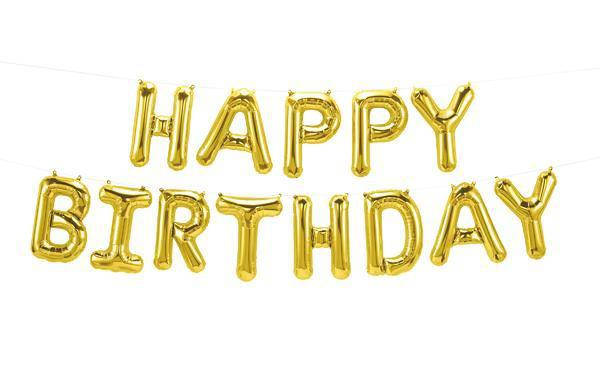 

Фольгований напис "Happy Birthday". Колір:Золото. Розмір:16 "(40см.), Золотистый