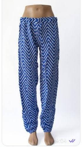 

Штаны свободные легкие летние тонкие на резинке 48 50 52 женские синие голубые