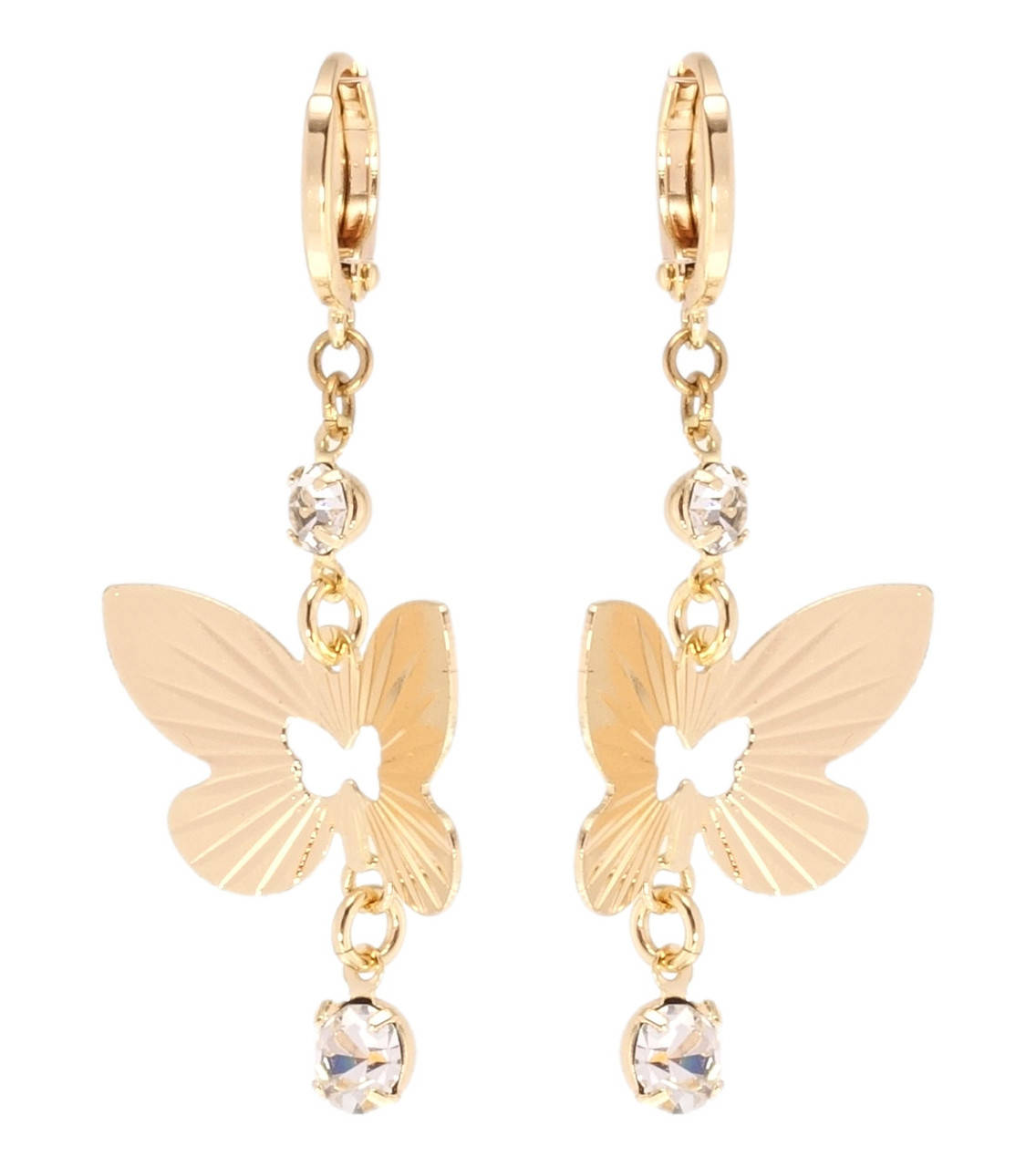 

Серьги Xuping M&L желтый оттенок подвески на колечках "Бабочки"