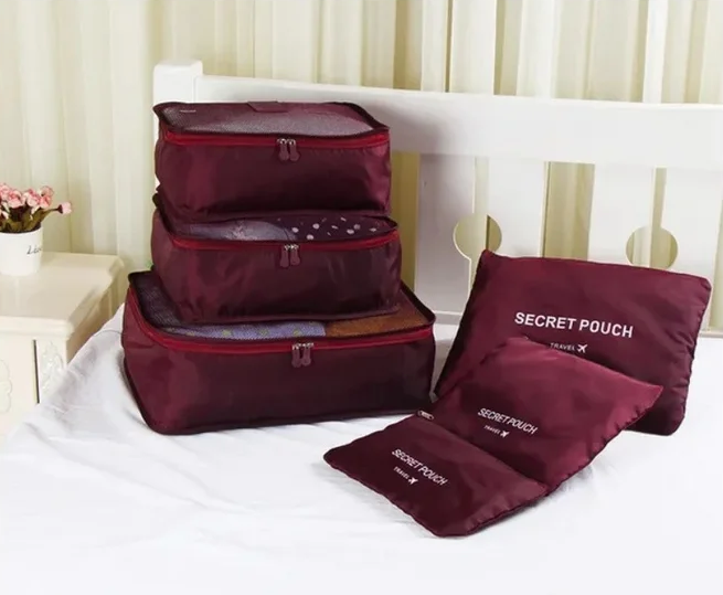

Набор дорожных органайзеров 6 шт. Secret Pouch / Дорожные органайзеры для вещей РОЗОВЫЙ