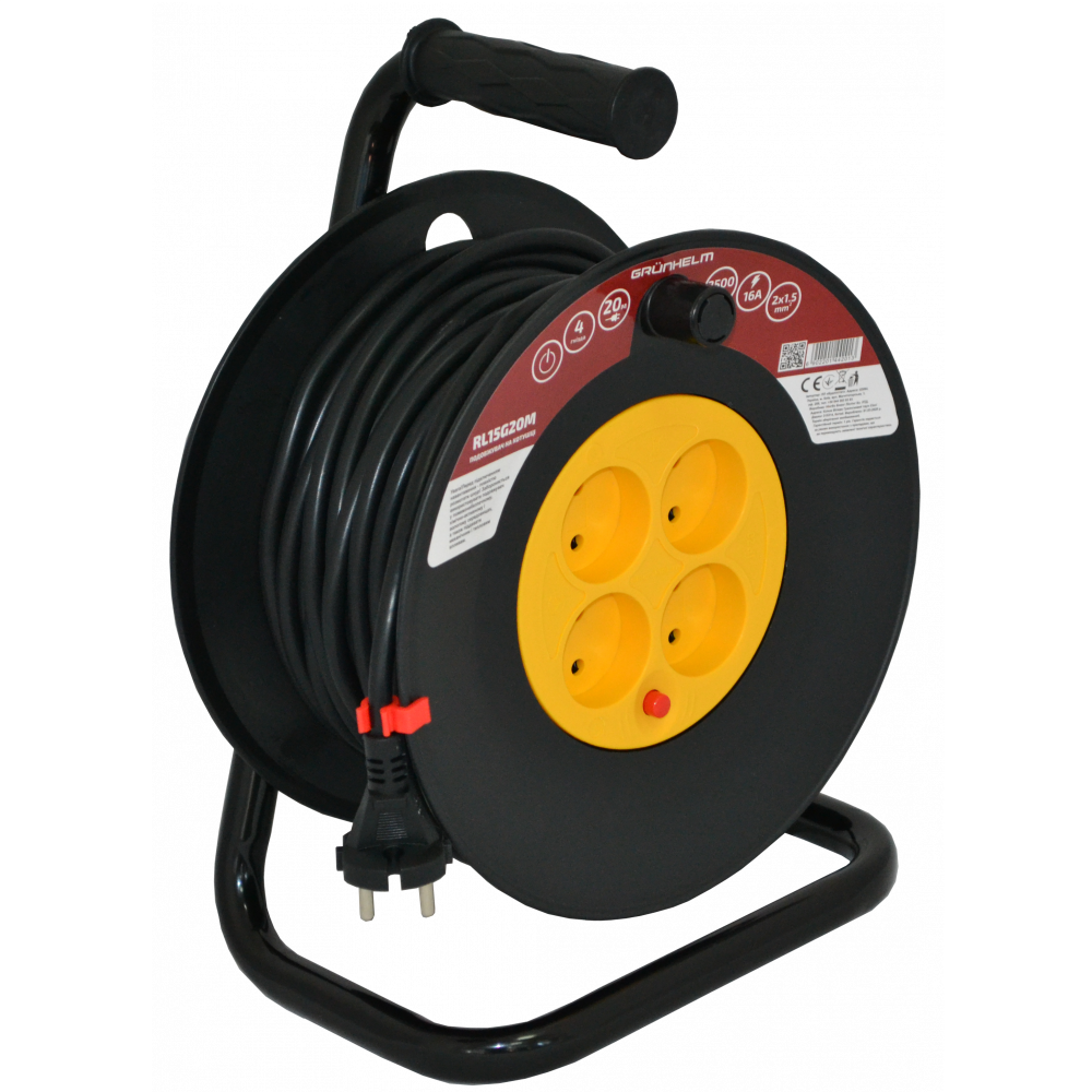 

Удлинитель GRUNHELM на катушке 4 розетки RL15G20 (2,0х1,5мм) 20м (102246)