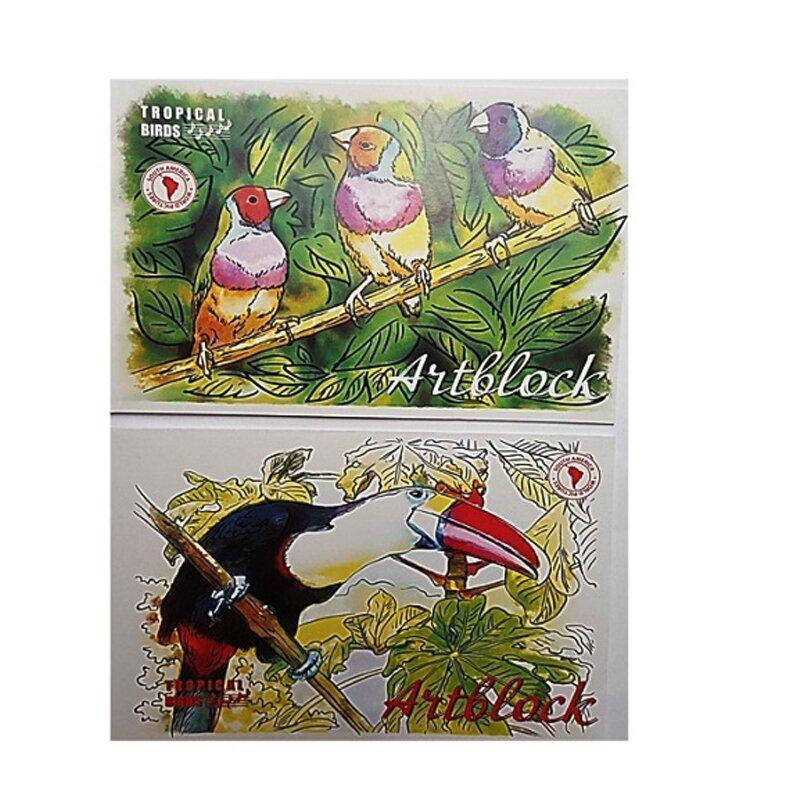 

Альбом для рисования на скобе 12 лист. 120 г/м A4 АА4212 "ПТИЦЫ"