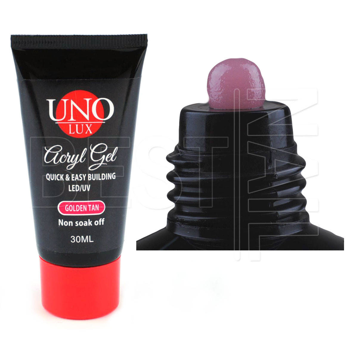 

Акрил-гель UNO UV/LED, 30 г (golden tan), Золотистый