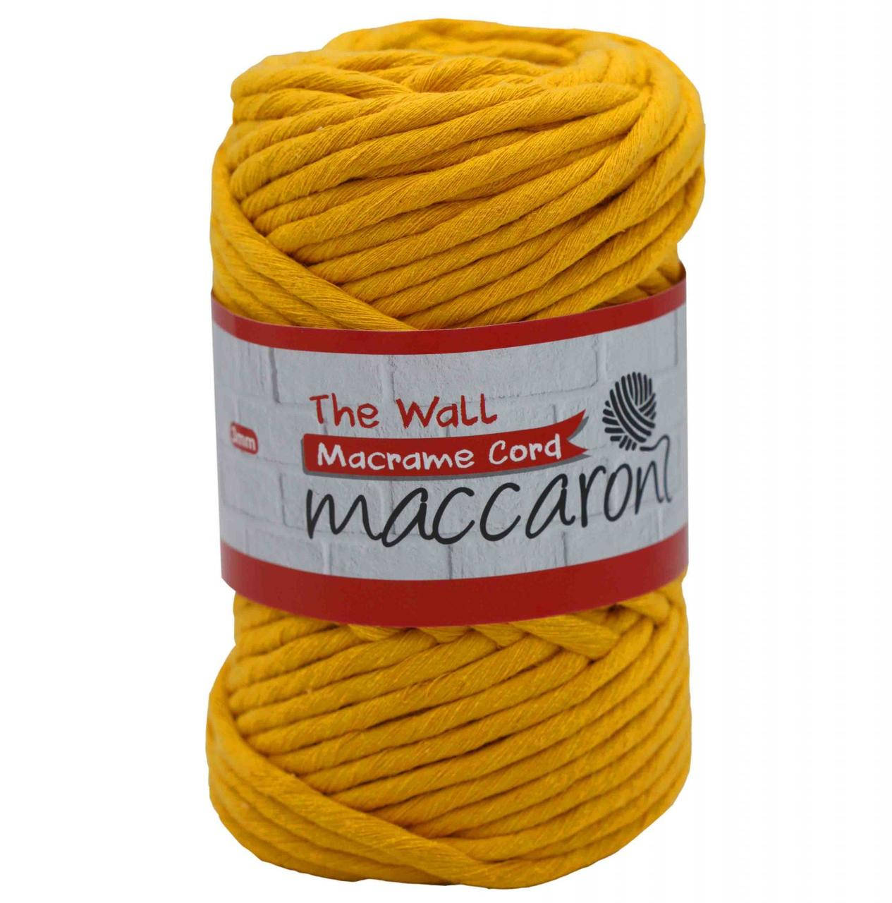 

Эко Хлопковый Шнур Macrame Cord The Wall Maccaroni 3 mm ,желтый