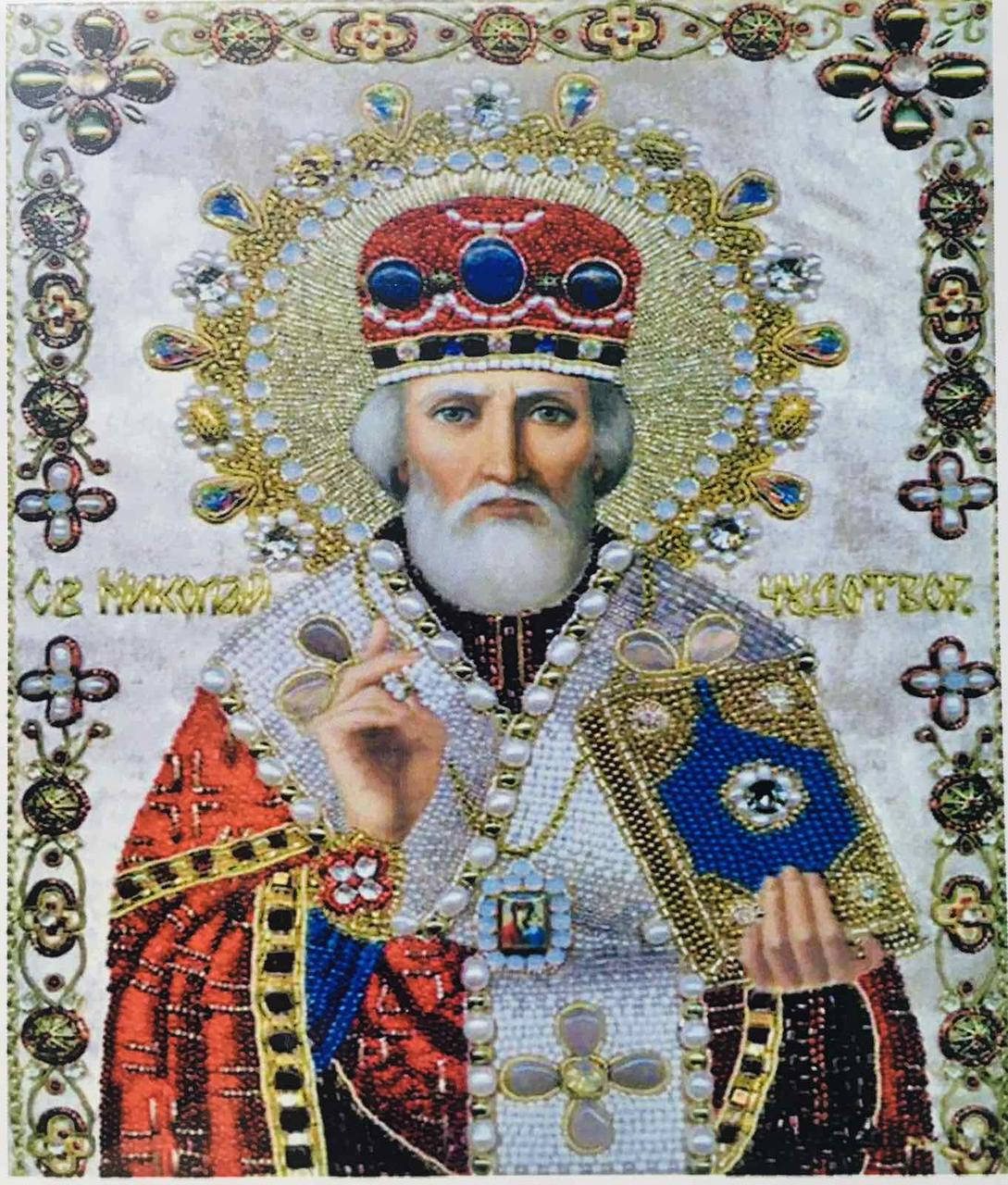 

40*30см Святой Николай, алмазная живопись, полная выкладка