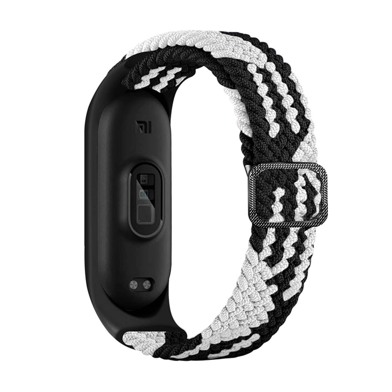 

Ремешок к браслету Mi band 3/4/5/6 solo loop Mi band 3/4, Черно-белый