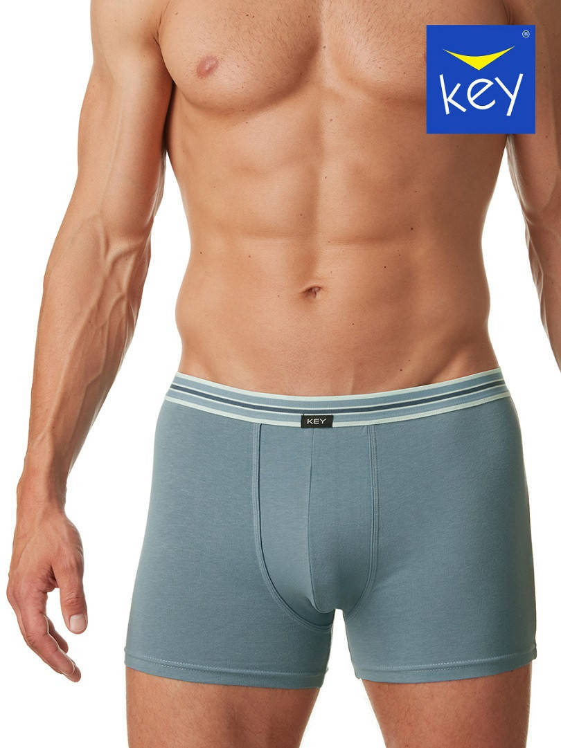 

Трусы-шорты мужские KEY MXH-221 A22, хлопок XL голубой