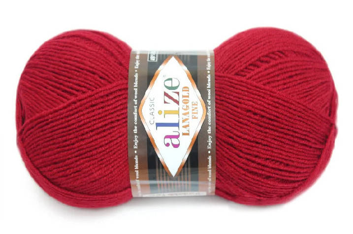

Alize LanaGold Fine, красный №56