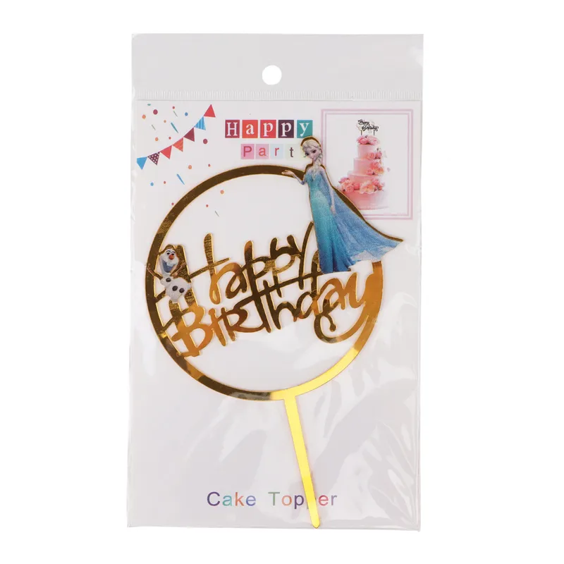 

Топпер в торт акриловый "Happy Birthday": холодное сердце
