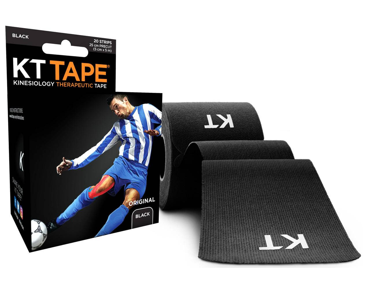

Кинезио тейп Kt Tape Original Cotton Precut 5см х 5м (Черный)