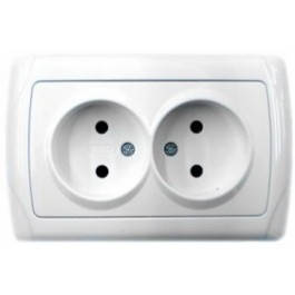 

Розетка двойная внутренняя VIKO Carmen белая без заземления 90561055