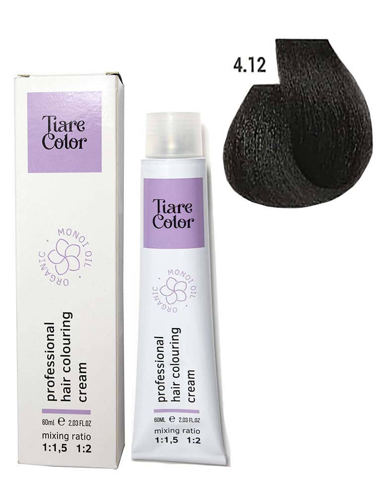 

Крем-краска для волос Tiare Color №4.12 Ash irisee brown 60 мл (12498Gu)