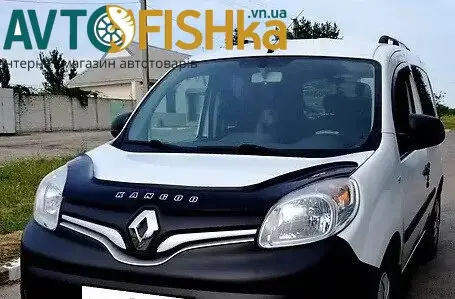 

Дефлектор капота на Renault Kangoo 2013-2020/после рестайлинга. Мухобойка на Renault Kangoo