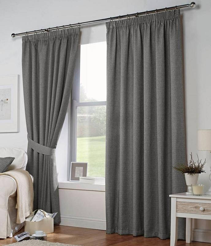 

Серые шторы в спальню, зал. Комплект шторы серого цвета, блэкаут лен рогожка, Серый