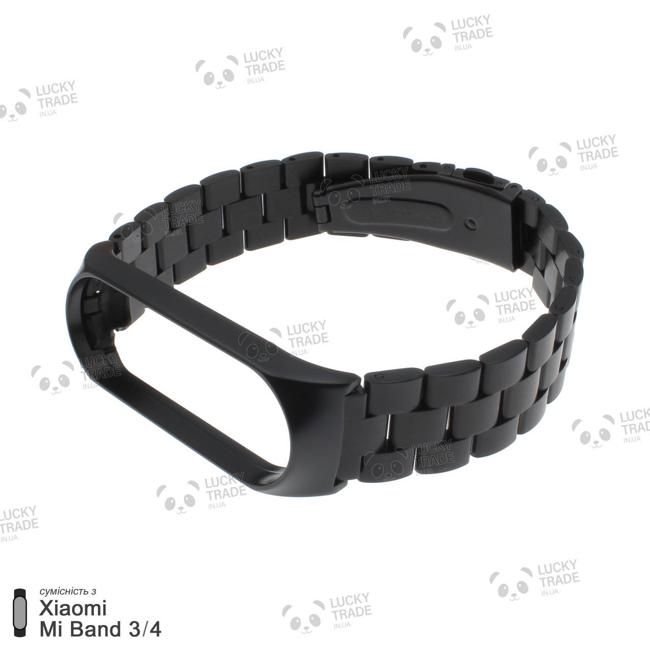 

Ремешок Xiaomi Mi Band 4 / 3 Metal Three Beads металлический крупное звено Черный [2242]