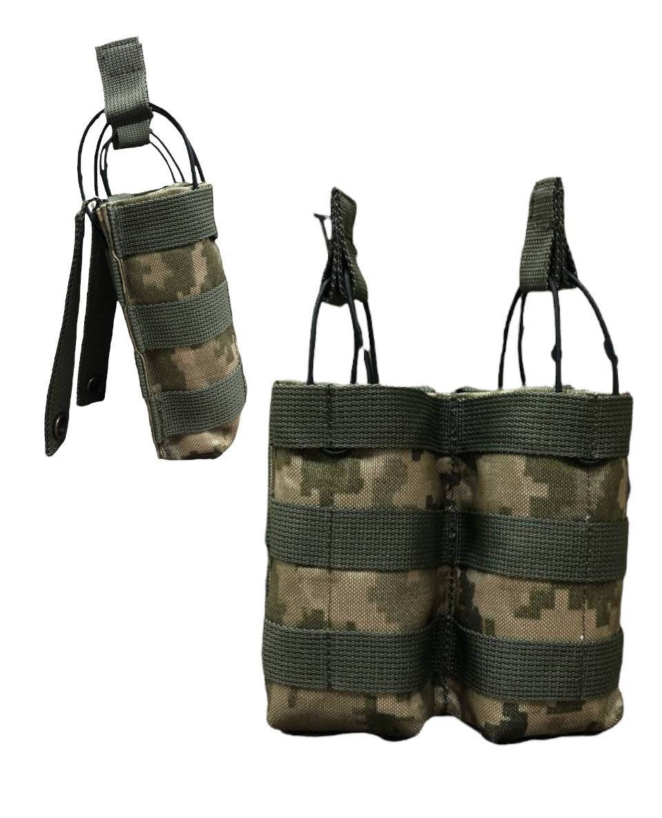 

Тактический двойной подсумок АК-2 открытый, сумка-подсумок для 2-х магазинов, подсумок открытый