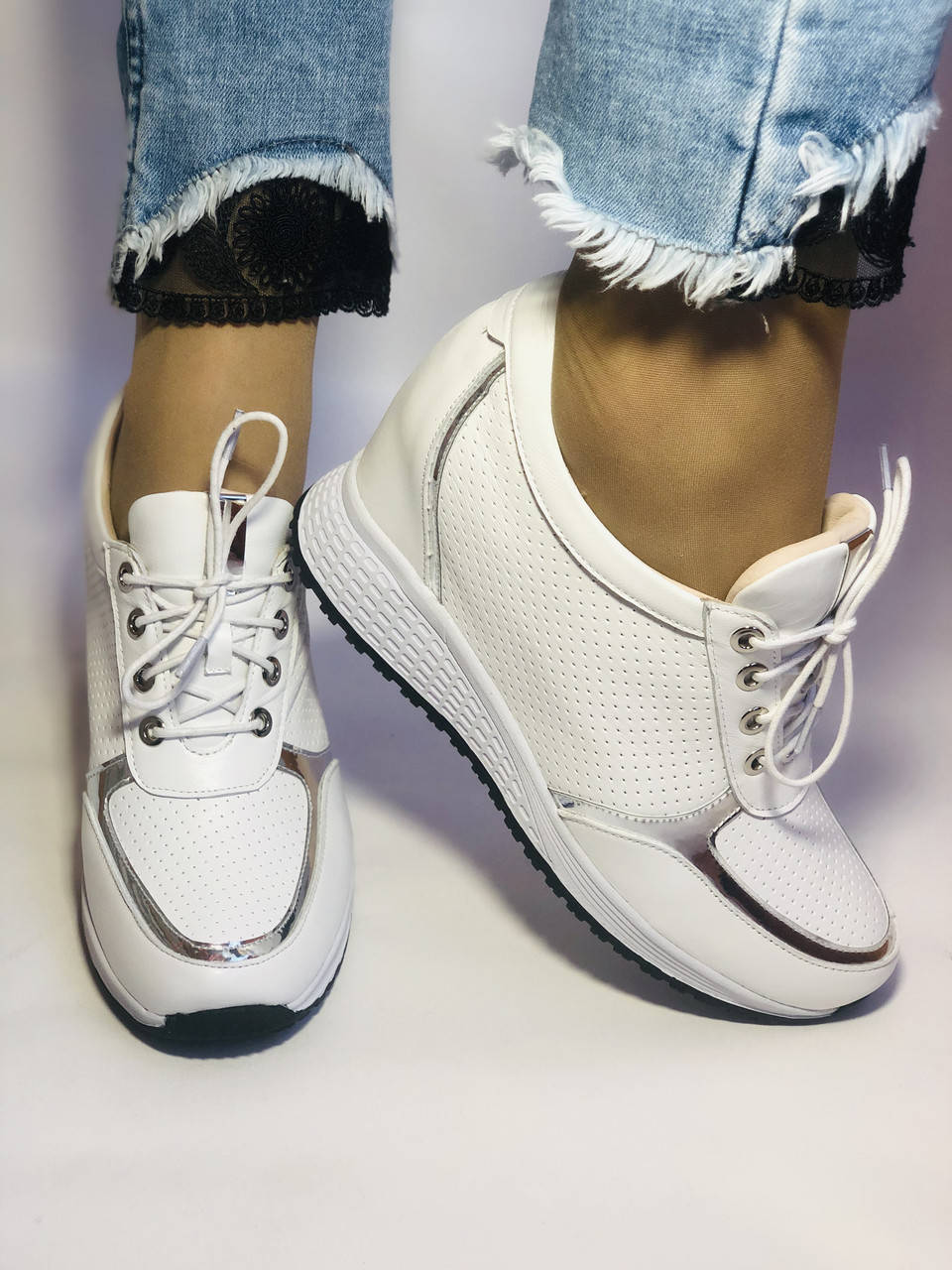 

Erisses Белые сникерсы высокого качества. Размер 38,39,40, Белый