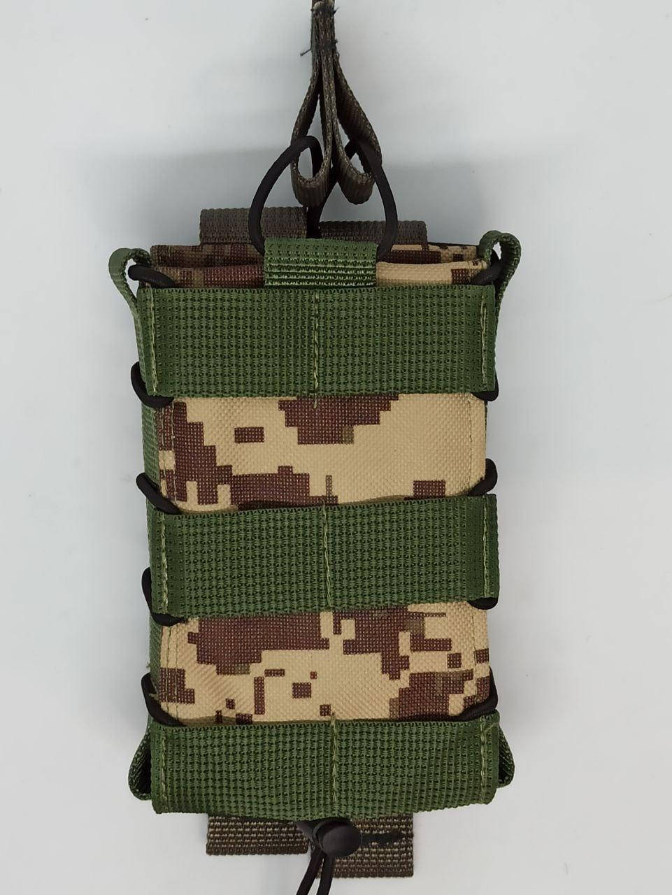 

Подсумок открытый под магазины АК жесткий . с системой MOLLE Пиксель