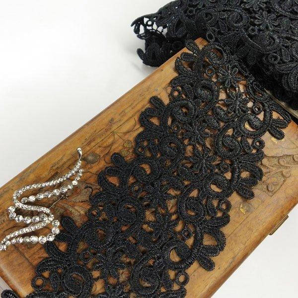 

(1 метр) Кружево макраме Sindtex 8,5см Цвет - Черный (15М-G0194-2)