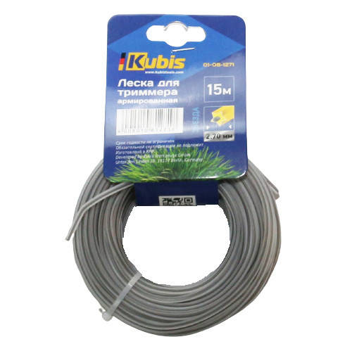 

Леска 2.7 мм 15 м армированная для триммера звезда Kubis 01-08-1271