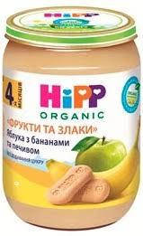 

Пюре фрукты и злаки,яблоки,бананы с печеньем HIPP (Хипп)с 4 месяцев, 190 гр