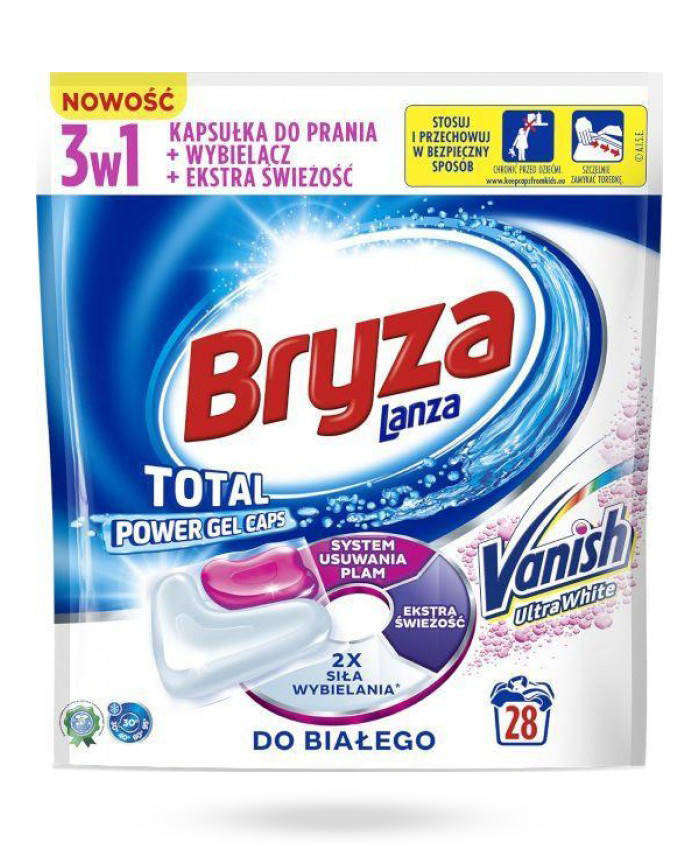

Капсулы для стирки белых тканей Bryza с отбеливателем Vanish 28 шт