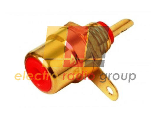 

Γнездо RCΑ монтажное, корпус металл, gold красное