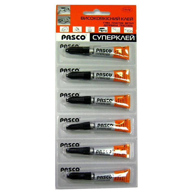 

Высококачественный супер клей PASCO ( 3гр./12шт/576шт )(только блистером 12шт)
