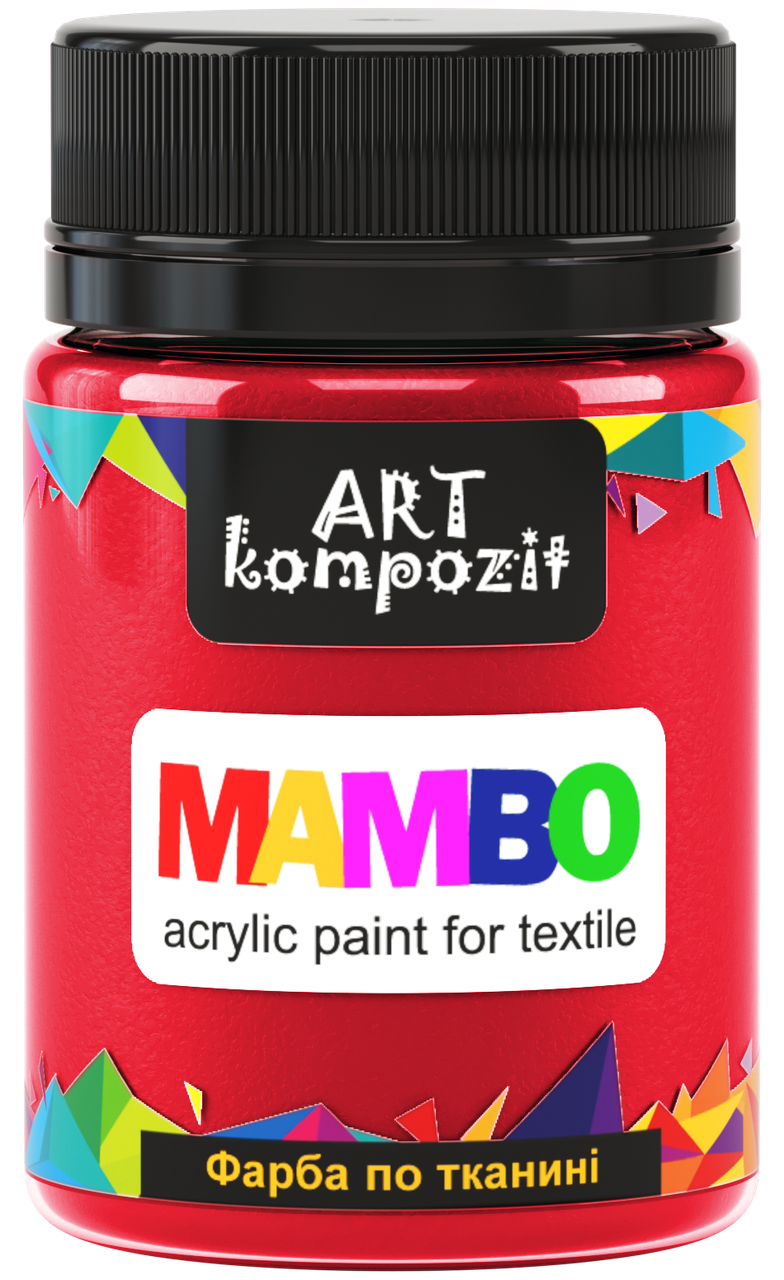 

Фарба по світлій та темній тканині ЧЕРВОНИЙ, 50мл, MAMBO "ART Kompozit", Красный