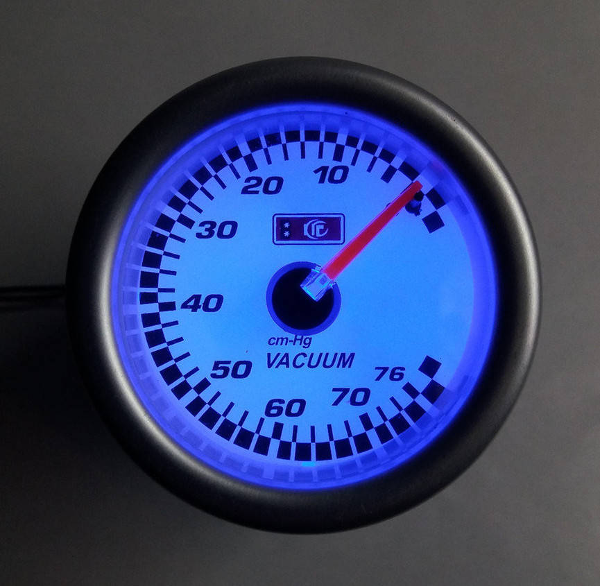 

Разрежение во впускном коллекторе (эконометр) стрелочный Ket Gauge 7706 LED диодный Ø52мм прибор автомобильный