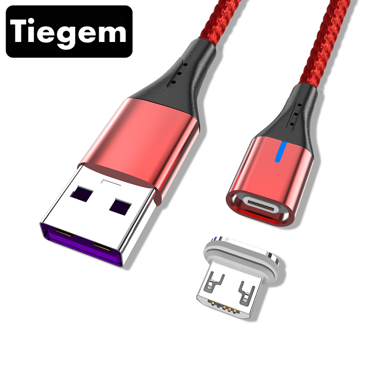 

Магнитный кабель для зарядки USB - Micro USB 2 метра микроЮСБ зарядный провод шнур для телефона смартфона A55R, Красный